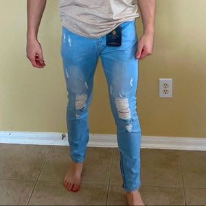 Donated:Super ComfyAnkle-Zip Mens Fitted Skinny Jeans